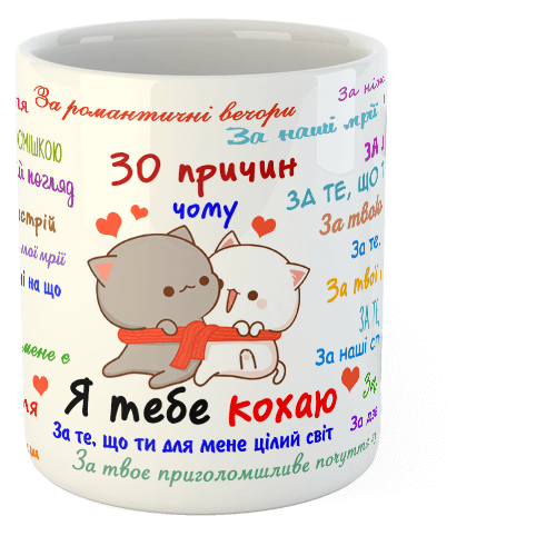 изображение заказать чашку с принтом - 30 причин чому я тебе кохаю